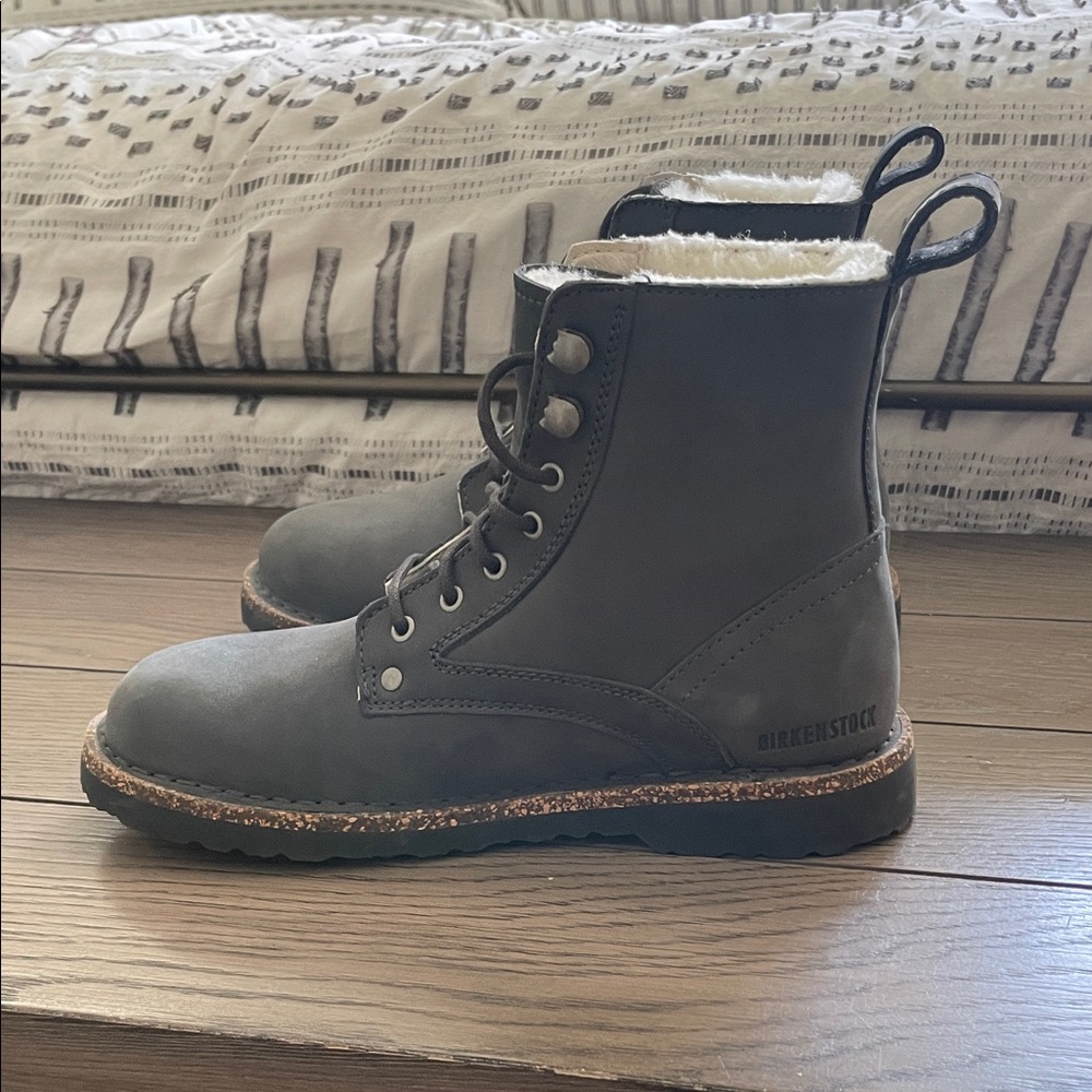 Birkenstock Charcoal Lace-Up Boots